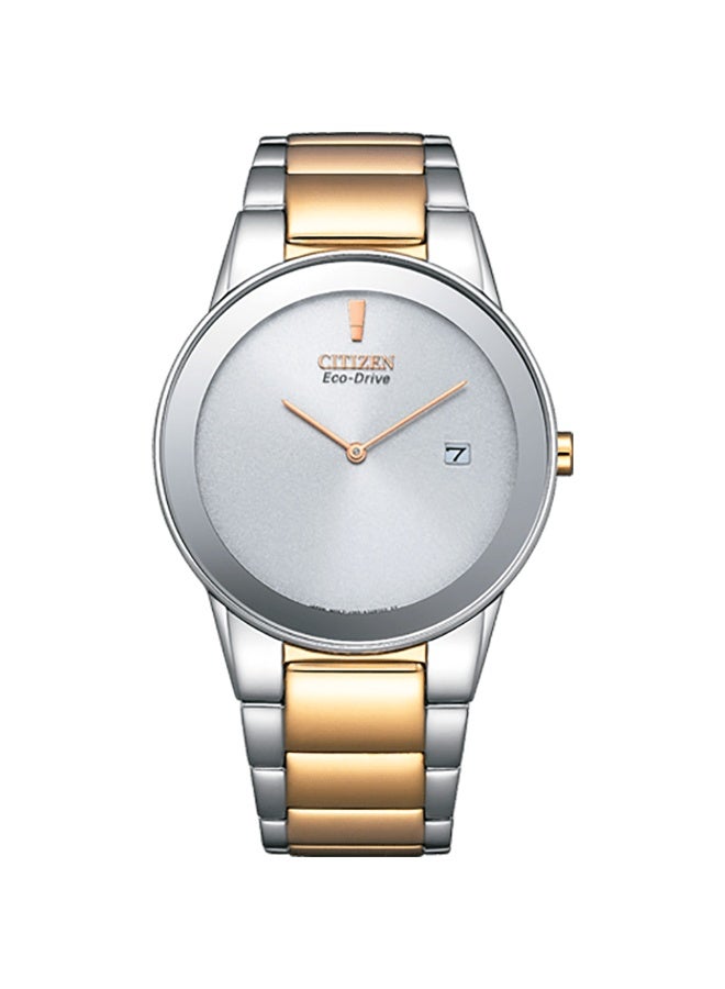 سيتيزن AXIOM Eco-Drive Men’s Watch AU1064-85A, 40mm White Dial, Silver Stainless Steel Case & Dual Tone Bracelet, 30 m WR - Image 1